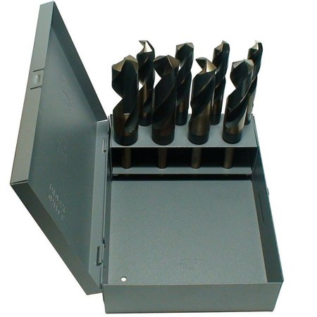 DRILL AMERICA 9/16-1"x16ths 8Pc. HSS Contractor Grade Reduce Shank Drill Bit Set KFD3F1008-SET